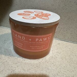 Golden Citrus Candle by Sand + Paws .  2 wick pet odor neutralizer.